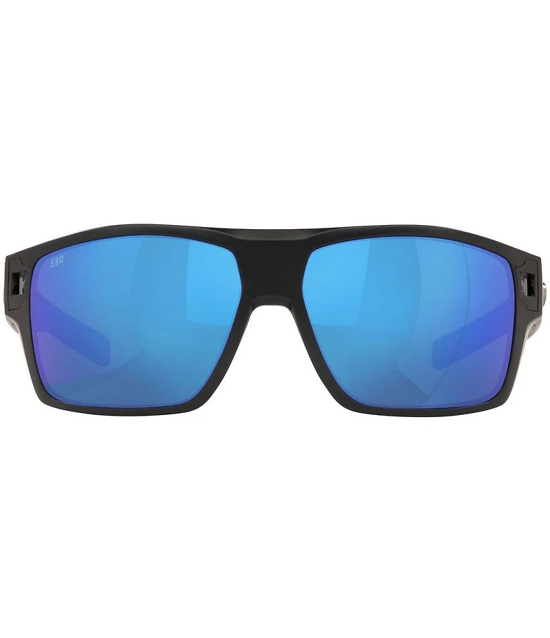 Costa Men's 6S9034 Diego Mirrored Crystal 62mm Rectangle Polarized Sunglasses
