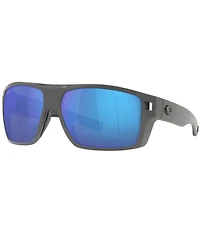 Costa Men's 6S9034 Diego Mirrored Crystal 62mm Rectangle Polarized Sunglasses