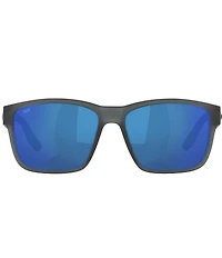 Costa Men's 6S9049 Paunch Mirrored 57mm Square Polarized Sunglasses