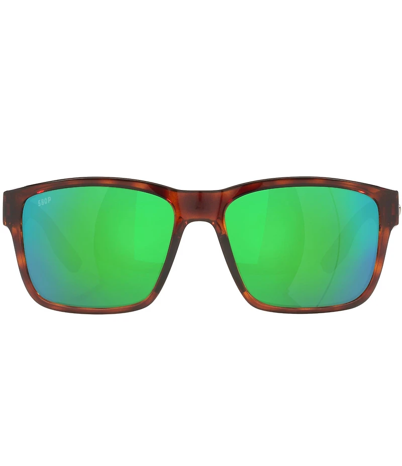 Costa Men's 6S9049 Paunch Tortoise Mirrored 57mm Square Polarized Sunglasses