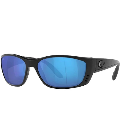Costa Men's 6S9054 Fisch Mirrored Crystal 64mm Rectangle Polarized Sunglasses