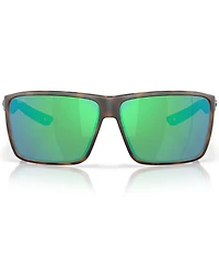 Costa Men's 6S9121 Rincon II 64mm Polarized Rectangle Sunglasses