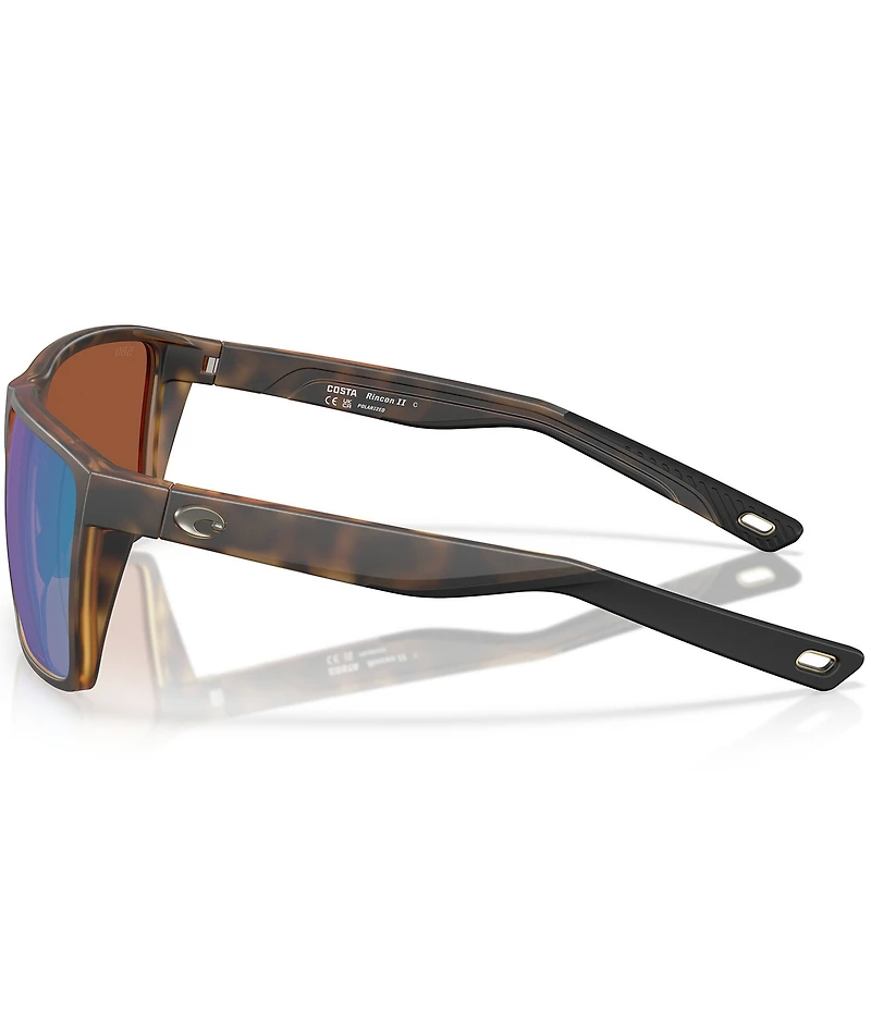 Costa Men's 6S9121 Rincon II 64mm Polarized Rectangle Sunglasses