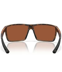 Costa Men's 6S9121 Rincon II 64mm Polarized Rectangle Sunglasses