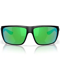 Costa Men's Fly Line 64mm Rectangle Polarized Sunglasses