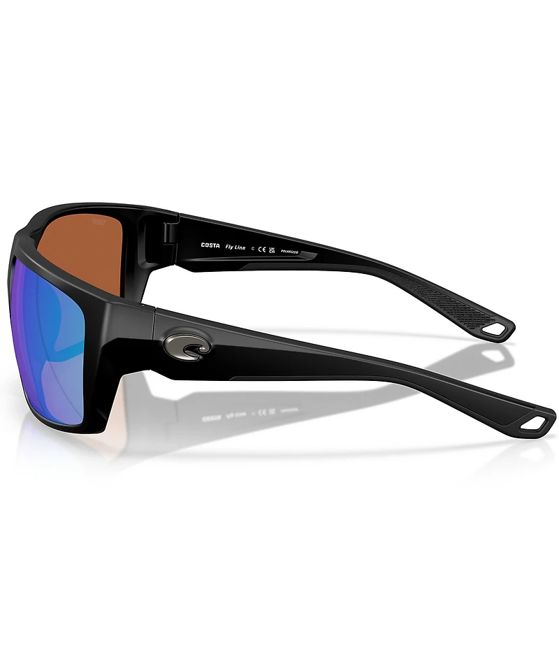 Costa Men's Fly Line 64mm Rectangle Polarized Sunglasses