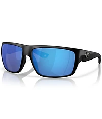 Costa Men's Fly Line 64mm Rectangle Polarized Sunglasses