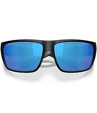 Costa Men's Fly Line 64mm Rectangle Polarized Sunglasses