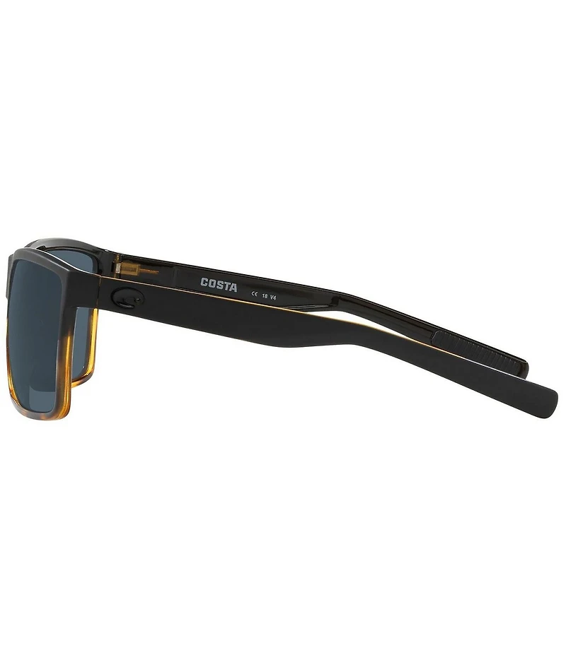 Costa Men's Rincon 63mm Square Black Tortoise Polarized Sunglasses