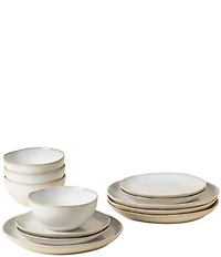 Costa Nova Brisa Collection 12-Piece Dinnerware Set with Cereal Bowl