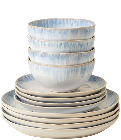 Costa Nova Brisa Collection 12-Piece Dinnerware Set with Cereal Bowl