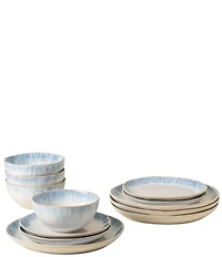 Costa Nova Brisa Collection 12-Piece Dinnerware Set with Cereal Bowl