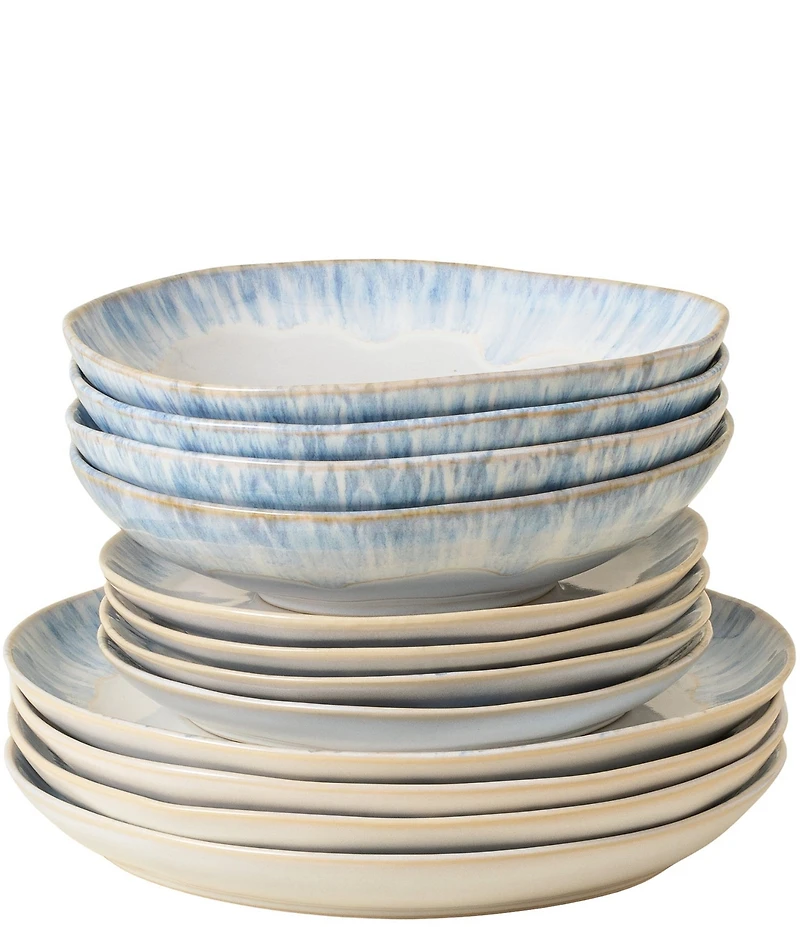 Costa Nova Brisa Collection 12-Piece Dinnerware Set with Pasta Bowl