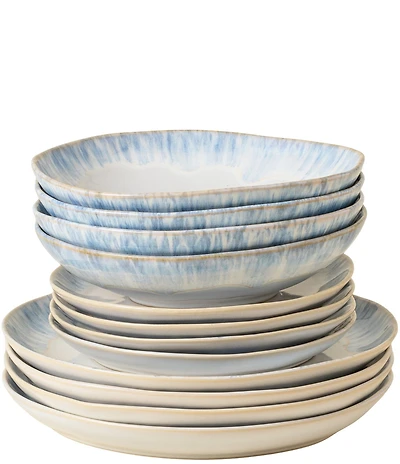 Costa Nova Brisa Collection 12-Piece Dinnerware Set with Pasta Bowl
