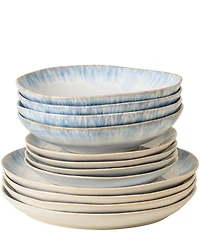 Costa Nova Brisa Collection 12-Piece Dinnerware Set with Pasta Bowl