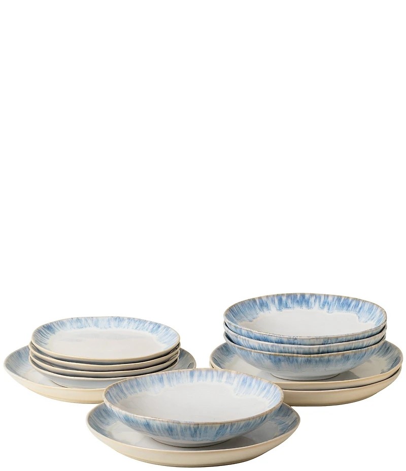 Costa Nova Brisa Collection 12-Piece Dinnerware Set with Pasta Bowl