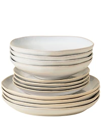 Costa Nova Brisa Collection 12-Piece Dinnerware Set with Pasta Bowl