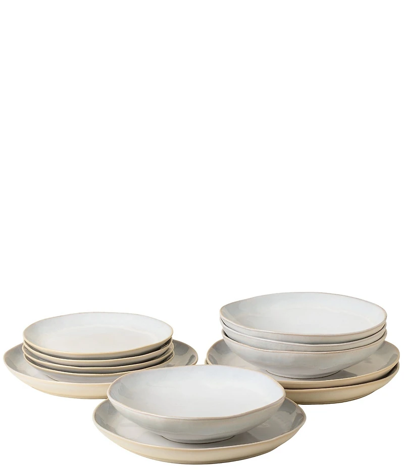 Costa Nova Brisa Collection 12-Piece Dinnerware Set with Pasta Bowl