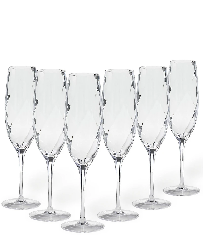 Costa Nova Ottica Flute Glasses, Set of 6