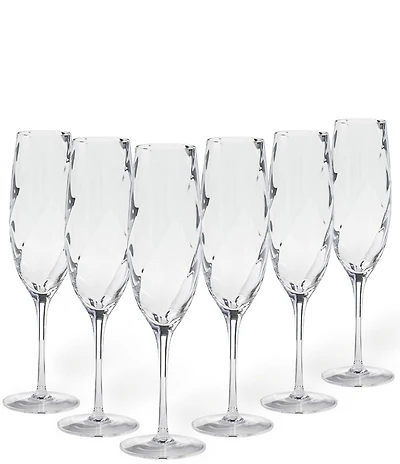 Costa Nova Ottica Flute Glasses, Set of 6