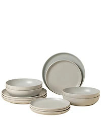 Costa Nova Pacifica Collection 12-Piece Dinnerware Set with Pasta Bowl