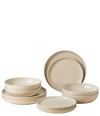 Costa Nova Pacifica Collection 12-Piece Dinnerware Set with Pasta Bowl