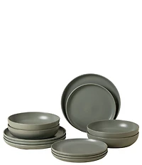 Costa Nova Pacifica Collection 12-Piece Dinnerware Set with Pasta Bowl