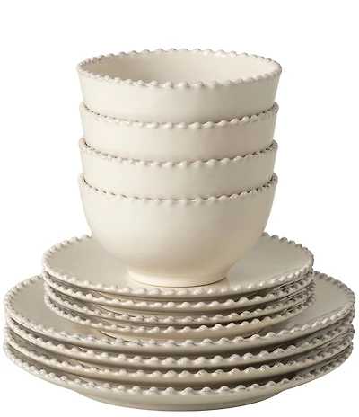 Costa Nova Pearl Collection 12-Piece Dinnerware Set with Bowl
