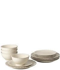 Costa Nova Pearl Collection 12-Piece Dinnerware Set with Bowl