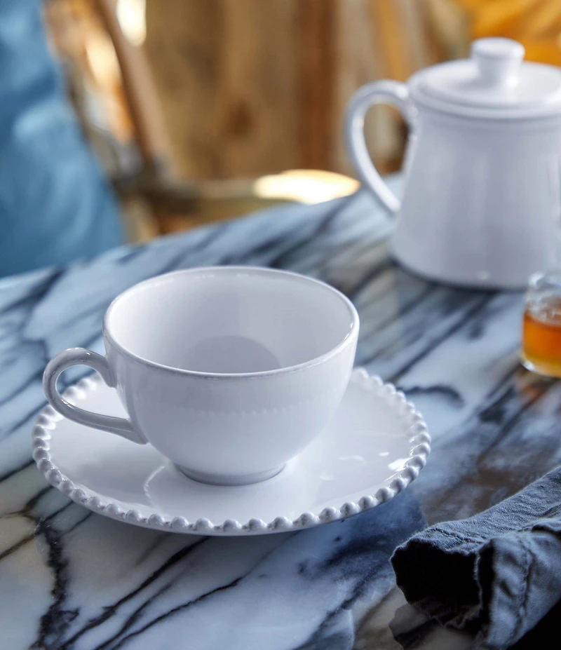 Costa Nova Pearl Collection Tea Cup and Saucer, Set of 6