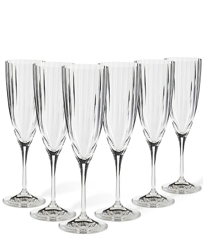 Costa Nova Sensa Clear Flute Glasses, Set of 6