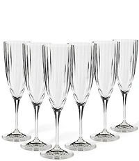Costa Nova Sensa Clear Flute Glasses, Set of 6