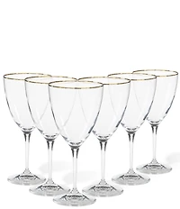 Costa Nova Sensa Gold Rim Water Glasses, Set of 6