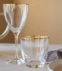 Costa Nova Sensa Gold Rim Wine Glasses, Set of 6