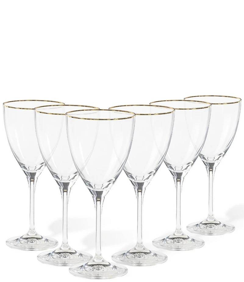 Costa Nova Sensa Gold Rim Wine Glasses, Set of 6