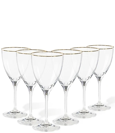 Costa Nova Sensa Gold Rim Wine Glasses, Set of 6
