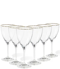 Costa Nova Sensa Gold Rim Wine Glasses, Set of 6