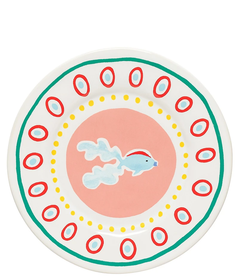 Costa Nova Summer Bliss Collection Guppy Fish Salad Plates, Set Of 4