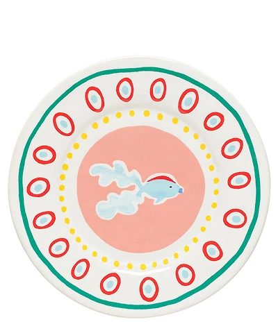 Costa Nova Summer Bliss Collection Guppy Fish Salad Plates, Set Of 4