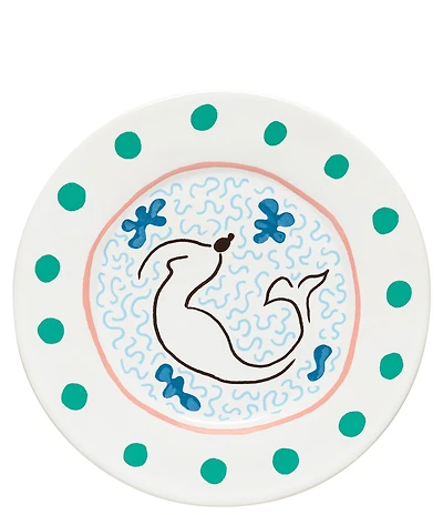 Costa Nova Summer Bliss Collection Mermaid White Salad Plates, Set Of 4