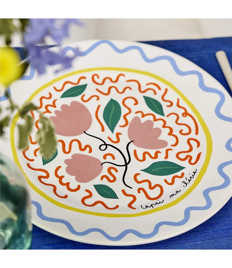 Costa Nova Summer Bliss Collection Tullip Dinner Plates, Set Of 4