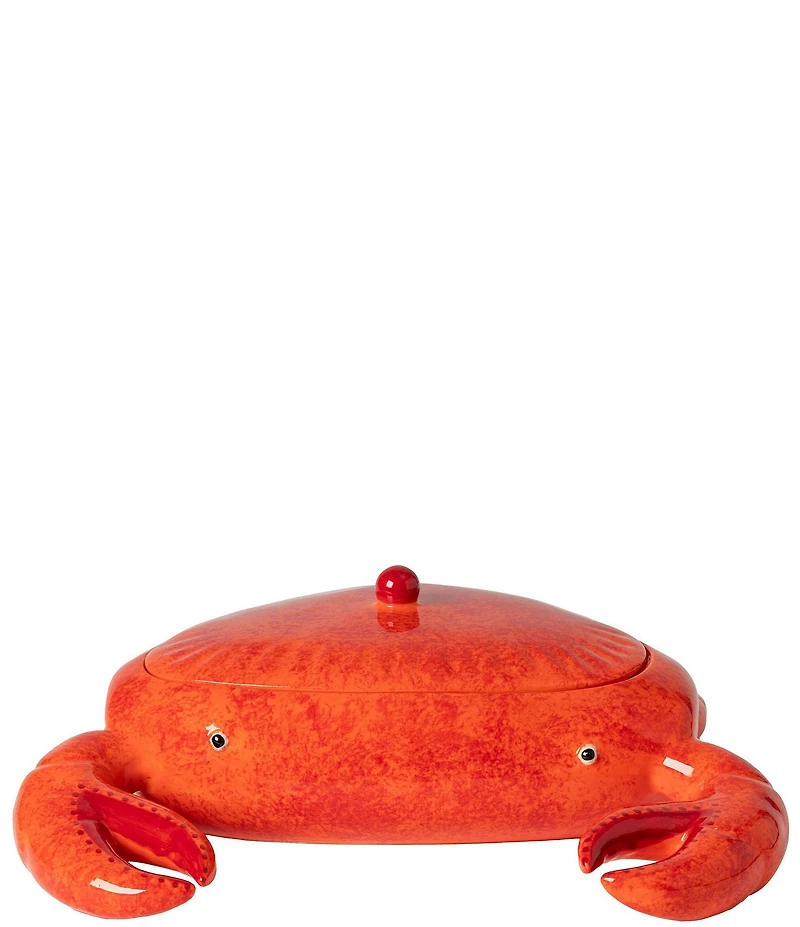 Costa Nova Summer Bliss Collection Crab Faience Centerpiece Storage Jar