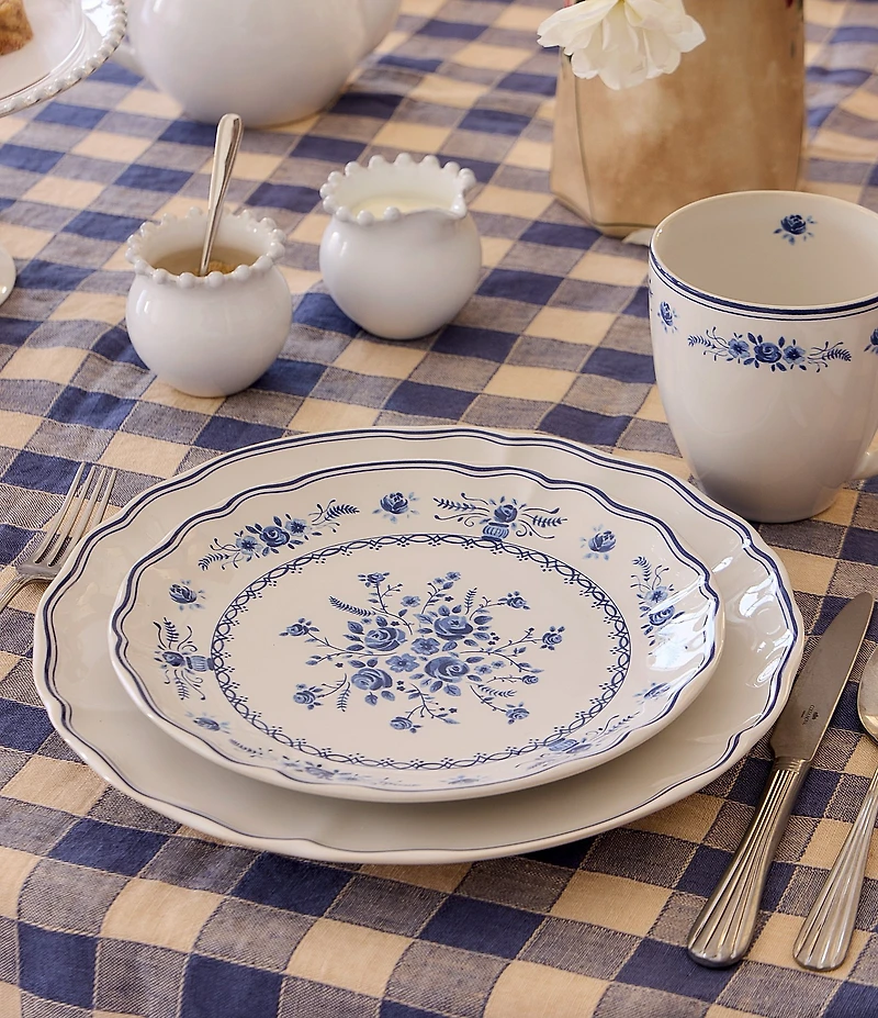 Costa Nova Vila Collection Scalloped Trim Dinner Plates, Set of 6