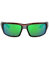 Costa Unisex Fantail Rectangle Tortoise Polarized Sunglasses