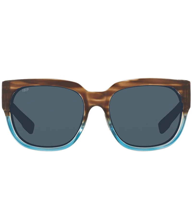 Costa Women's Waterwoman 2 57mm Striped Polarized Square Sunglasses