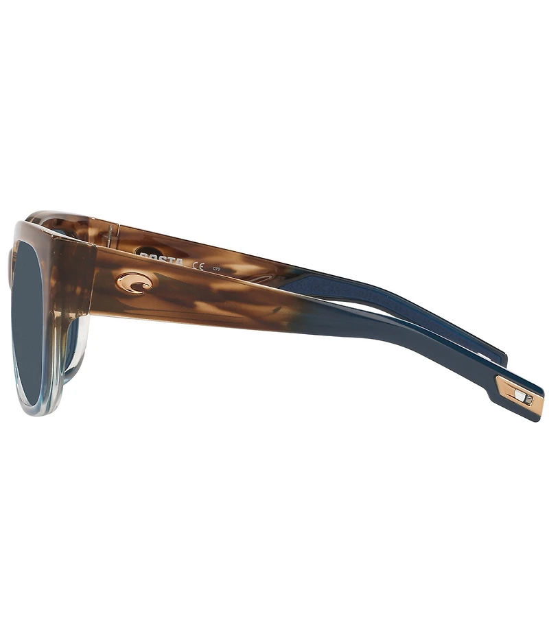 Costa Women's Waterwoman 2 57mm Striped Polarized Square Sunglasses
