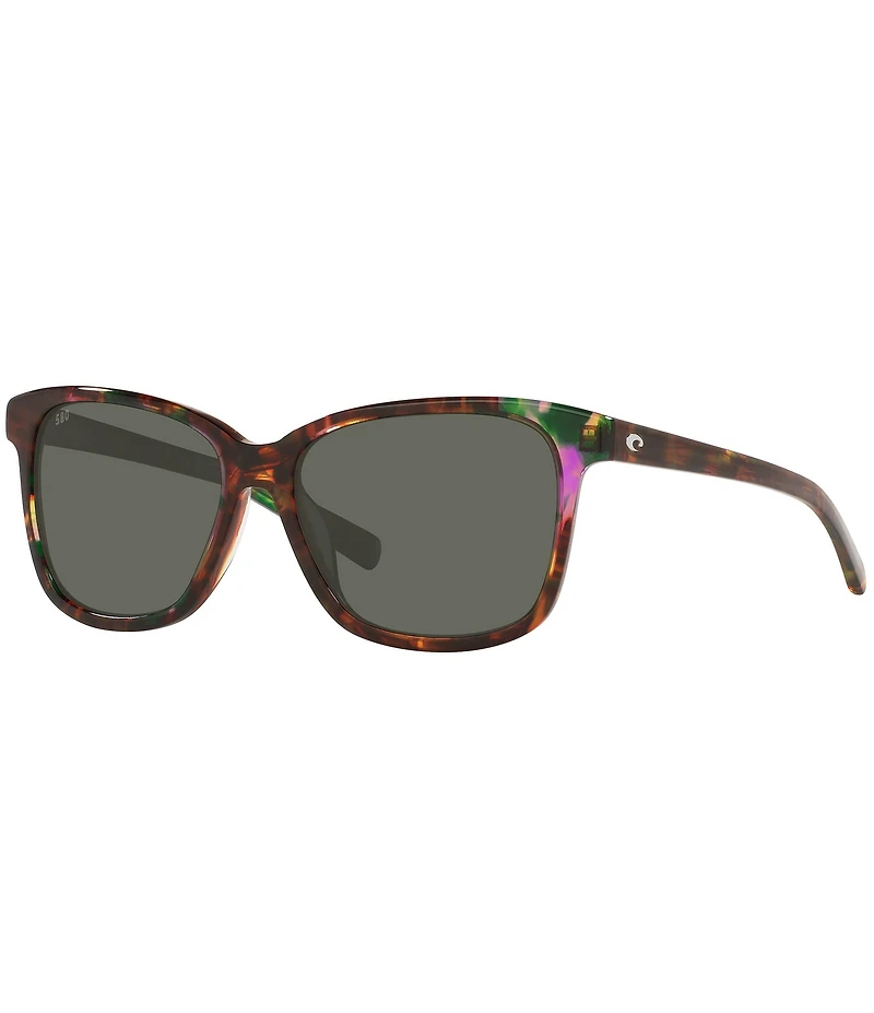 Costa Women's 6S2009 May Abalone 57mm Square Polarized Sunglasses