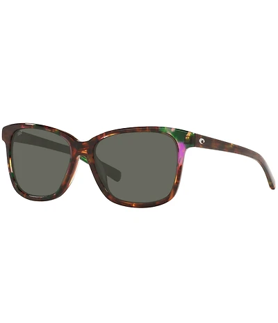 Costa Women's 6S2009 May Abalone 57mm Square Polarized Sunglasses