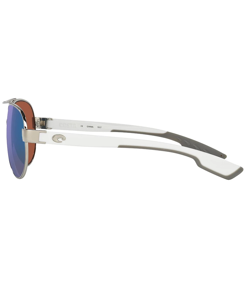 Costa Women's 6S4006 Loreto Mirrored 56mm Pilot Polarized Sunglasses
