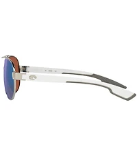Costa Women's 6S4006 Loreto Mirrored 56mm Pilot Polarized Sunglasses